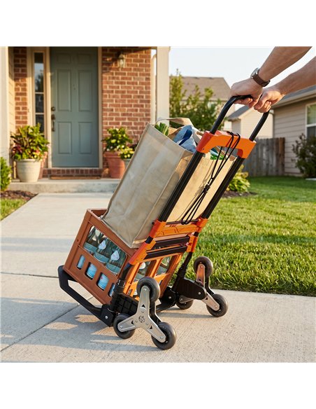 HOMCOM Heavy Duty Foldable Trolley on Wheels, Steel Folding Hand Truck, 75kg, Black and Orange - pic 211758 | FastDaddyshop
