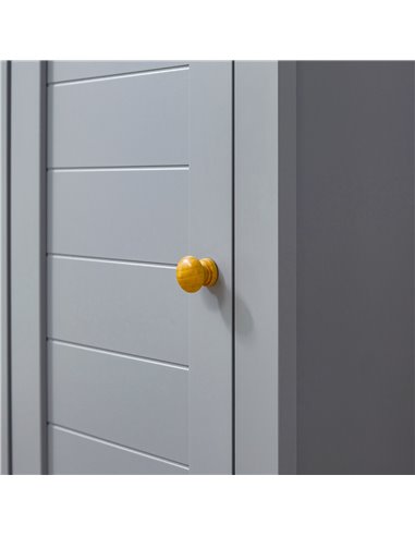 Kleankin Bathroom Free Standing Storage Cabinet with 3 Tier Shelf, Door, Grey