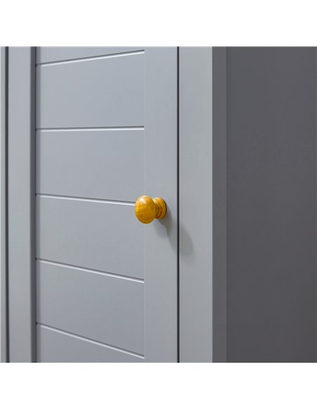 Kleankin Bathroom Free Standing Storage Cabinet with 3 Tier Shelf, Door, Grey - pic 21180 | FastDaddyshop