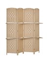 HOMCOM Freestanding Privacy Screen, 4 Panel Folding Room Divider for Living Room, Bedroom and Office, 160 x 170cm, Natural