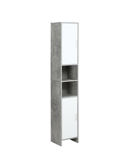 Kleankin Free-standing Tall Bathroom Storage Cabinet with 2 Cupboards, Grey - pic 21183 | FastDaddyshop