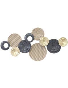 HOMCOM Metal Wall Art, Modern Hanging Wall Decor with Multi-Disc Design for Living Room Bedroom Dining Room