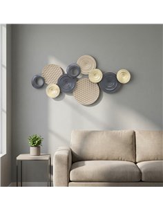 HOMCOM Metal Wall Art, Modern Hanging Wall Decor with Multi-Disc Design for Living Room Bedroom Dining Room 2
