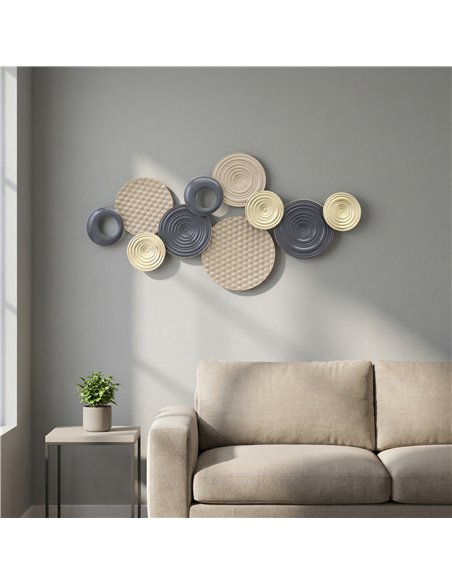 HOMCOM Metal Wall Art, Modern Hanging Wall Decor with Multi-Disc Design for Living Room Bedroom Dining Room - pic 211841 | FastDaddyshop