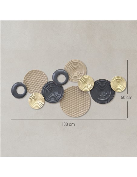 HOMCOM Metal Wall Art, Modern Hanging Wall Decor with Multi-Disc Design for Living Room Bedroom Dining Room - pic 211842 | FastDaddyshop