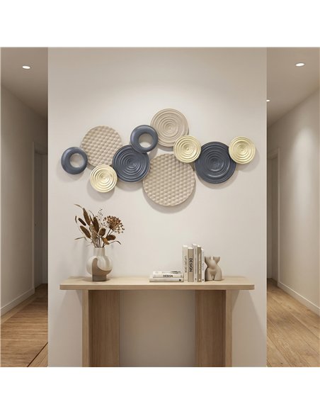 HOMCOM Metal Wall Art, Modern Hanging Wall Decor with Multi-Disc Design for Living Room Bedroom Dining Room - pic 211847 | FastDaddyshop