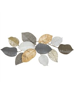 HOMCOM Metal Wall Art, Modern Hanging Wall Decor with Unique Leaf Design for Living Room Bedroom Entryway