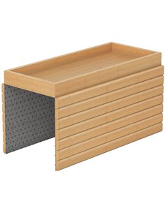 HOMCOM Bamboo Sofa Arm Tray, Foldable Anti-Slip Armrest Tray for Drinks and Snacks, Natural Wood Finish