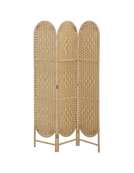 HOMCOM Freestanding Privacy Screen, 3 Panel Folding Room Divider for Living Room, Bedroom and Office, Natural Wood Finish - pic 211876 | FastDaddyshop