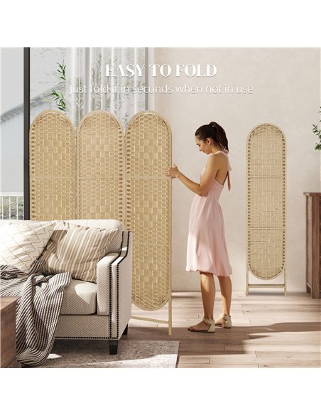 HOMCOM Freestanding Privacy Screen, 3 Panel Folding Room Divider for Living Room, Bedroom and Office, Natural Wood Finish - pic 211882 | FastDaddyshop