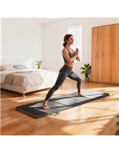 HOMCOM Gymnastics Mat, Tri-Fold Crash Exercise Pad, 6FT 2" Thick Foldable Workout Mat with Handles for Home Training, Grey 2