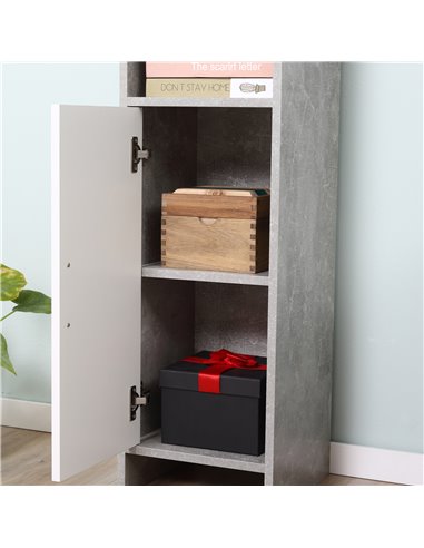 Kleankin Free-standing Tall Bathroom Storage Cabinet with 2 Cupboards, Grey