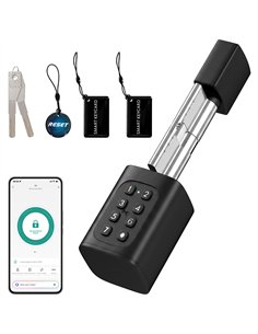 HOMCOM Smart Door Cylinder, 5-in-1 (Fingerprint Biometrics/Passcode/APP/NFC Card/Key), Shared Access, Bluetooth Cylinder