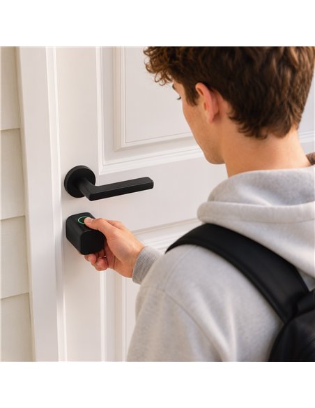 HOMCOM Smart Door Cylinder, 5-in-1 (Fingerprint Biometrics/Passcode/APP/NFC Card/Key), Shared Access, Bluetooth Cylinder - pic 211920 | FastDaddyshop