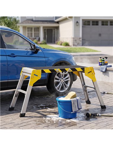 HOMCOM Work Bench, Foldable Aluminium Alloy Tool Stand with Handle, Non Slip, 150 kg, 110 x 32 x 50 cm