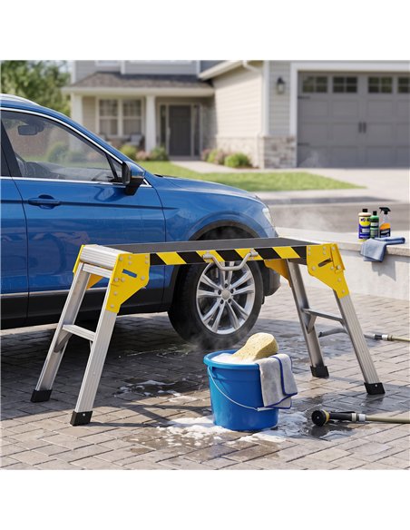 HOMCOM Work Bench, Foldable Aluminium Alloy Tool Stand with Handle, Non Slip, 150 kg, 110 x 32 x 50 cm - pic 211940 | FastDaddyshop