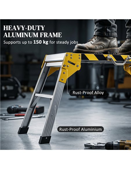 HOMCOM Work Bench, Foldable Aluminium Alloy Tool Stand with Handle, Non Slip, 150 kg, 110 x 32 x 50 cm - pic 211942 | FastDaddyshop