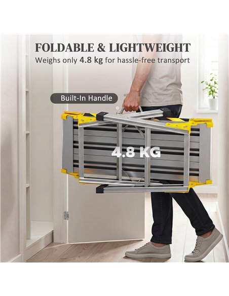 HOMCOM Work Bench, Foldable Aluminium Alloy Tool Stand with Handle, Non Slip, 150 kg, 110 x 32 x 50 cm - pic 211944 | FastDaddyshop
