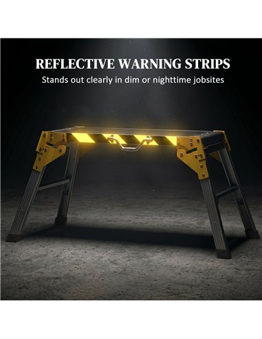 HOMCOM Work Bench, Foldable Aluminium Alloy Tool Stand with Handle, Non Slip, 150 kg, 110 x 32 x 50 cm