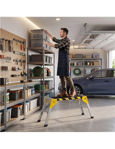 HOMCOM Work Bench, Foldable Aluminium Alloy Tool Stand with Handle, Non Slip, 150 kg, 110 x 32 x 50 cm