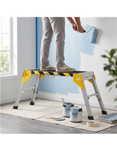 HOMCOM Work Bench, Foldable Aluminium Alloy Tool Stand with Handle, Non Slip, 150 kg, 110 x 32 x 50 cm