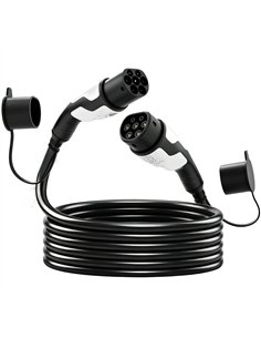 HOMCOM Type 2 EV Charging Cable, 22kW, 32A, Mode 3, 3-Phase, 10m Type 2 to Type 2 EV Extension Cable for EVs, PHEVs