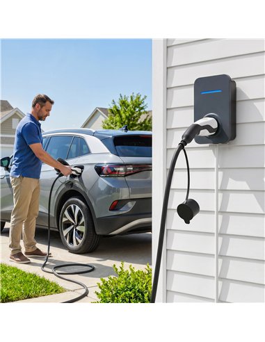 HOMCOM Type 2 EV Charging Cable, 22kW, 32A, Mode 3, 3-Phase, 10m Type 2 to Type 2 EV Extension Cable for EVs, PHEVs