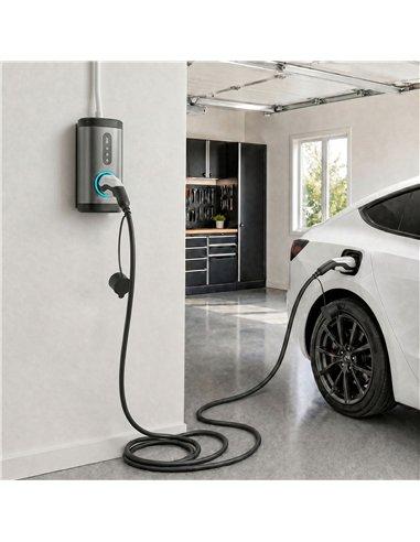 HOMCOM Type 2 EV Charging Cable, 22kW, 32A, Mode 3, 3-Phase, 10m Type 2 to Type 2 EV Extension Cable for EVs, PHEVs