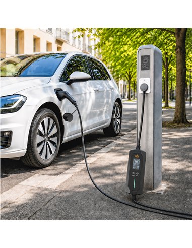 HOMCOM EV Charger Type 2 to 3 Pin Plug, 10 m, 2.8 kW, 6-13 A, Electric Car Charger Type 2 Charging Cable w/ 1-12 h Time Delay