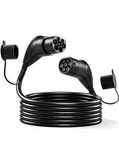 HOMCOM Type 2 EV Charging Cable, 7kW, 32A, Mode 3, 1-Phase, 10m Type 2 to Type 2 EV Extension Cable for EVs, PHEVs