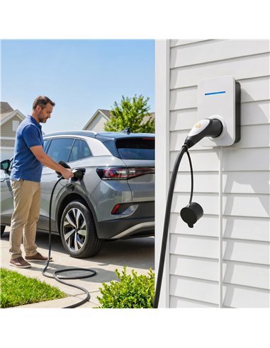 HOMCOM Type 2 EV Charging Cable, 7kW, 32A, Mode 3, 1-Phase, 10m Type 2 to Type 2 EV Extension Cable for EVs, PHEVs