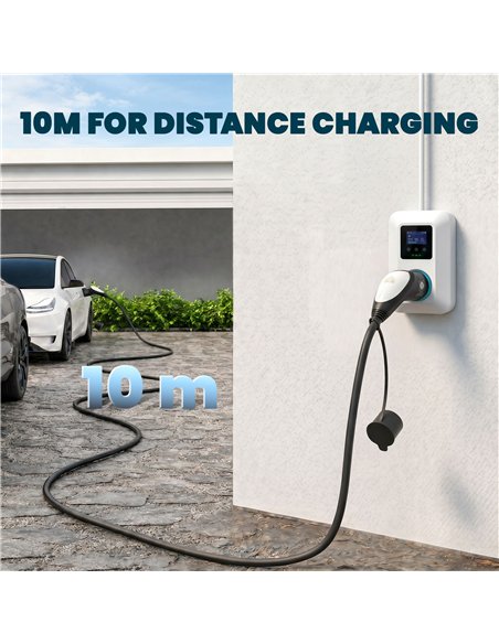 HOMCOM Type 2 EV Charging Cable, 7kW, 32A, Mode 3, 1-Phase, 10m Type 2 to Type 2 EV Extension Cable for EVs, PHEVs - pic 211977 | FastDaddyshop