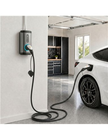 HOMCOM Type 2 EV Charging Cable, 7kW, 32A, Mode 3, 1-Phase, 10m Type 2 to Type 2 EV Extension Cable for EVs, PHEVs