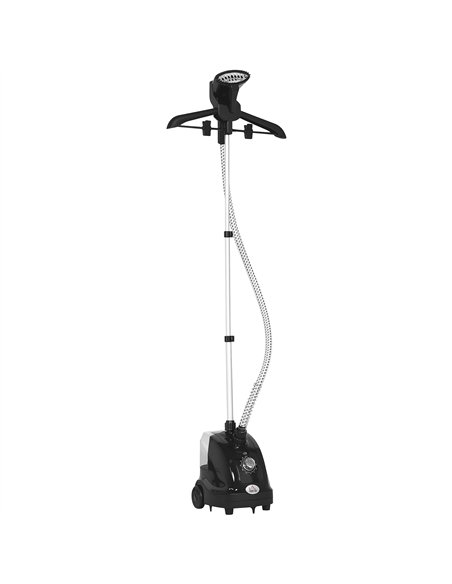 HOMCOM Clothes Steamer with Adjustable Pole Clothes Steamer 11 Steam Levels 41-110 cm Black - pic 211984 | FastDaddyshop