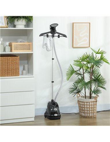 HOMCOM Clothes Steamer with Adjustable Pole Clothes Steamer 11 Steam Levels 41-110 cm Black