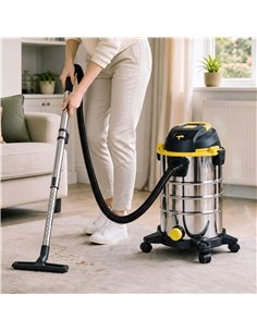 HOMCOM 1400W Vacuum Cleaner, 3-in-1 Wet and Dry Vacuum Cleaner with Blowing Mode and 30L Stainless Steel Tank, Yellow 2