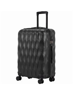 HOMCOM 26Inch 65cm Suitcase, ABS Hard Shell Checked Luggage with TSA Lock, Spinner Wheels, Telescopic Handle, Black