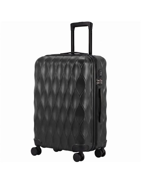 HOMCOM 26Inch 65cm Suitcase, ABS Hard Shell Checked Luggage with TSA Lock, Spinner Wheels, Telescopic Handle, Black - pic 212002 | FastDaddyshop