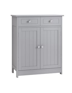 Kleankin Bathroom Free-Standing Storage Cabinet with 2 Drawers, Adjustable Shelf, Grey