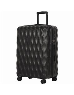 HOMCOM 30Inch 77cm Suitcase, ABS Hard Shell Checked Luggage with TSA Lock, Spinner Wheels, Telescopic Handle, Black