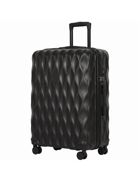 HOMCOM 30Inch 77cm Suitcase, ABS Hard Shell Checked Luggage with TSA Lock, Spinner Wheels, Telescopic Handle, Black - pic 212011 | FastDaddyshop