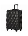 HOMCOM 30Inch 77cm Suitcase, ABS Hard Shell Checked Luggage with TSA Lock, Spinner Wheels, Telescopic Handle, Black