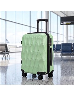 HOMCOM 22Inch 56cm Suitcase, ABS Hard Shell Carry On Luggage with TSA Lock, Spinner Wheels, Telescopic Handle, Green 2