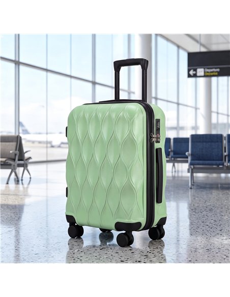 HOMCOM 22Inch 56cm Suitcase, ABS Hard Shell Carry On Luggage with TSA Lock, Spinner Wheels, Telescopic Handle, Green - pic 212021 | FastDaddyshop