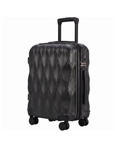 HOMCOM 22Inch 56cm Suitcase, ABS Hard Shell Carry On Luggage with TSA Lock, Spinner Wheels, Telescopic Handle, Black