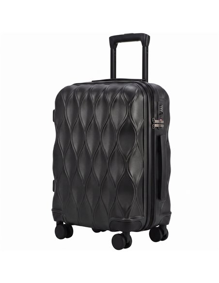 HOMCOM 22Inch 56cm Suitcase, ABS Hard Shell Carry On Luggage with TSA Lock, Spinner Wheels, Telescopic Handle, Black - pic 212029 | FastDaddyshop