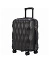 HOMCOM 22Inch 56cm Suitcase, ABS Hard Shell Carry On Luggage with TSA Lock, Spinner Wheels, Telescopic Handle, Black