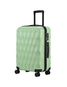 HOMCOM 26Inch 65cm Suitcase, ABS Hard Shell Checked Luggage with TSA Lock, Spinner Wheels, Telescopic Handle, Green