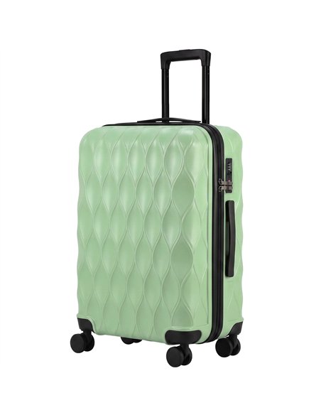 HOMCOM 26Inch 65cm Suitcase, ABS Hard Shell Checked Luggage with TSA Lock, Spinner Wheels, Telescopic Handle, Green - pic 212038 | FastDaddyshop