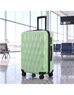 HOMCOM 26Inch 65cm Suitcase, ABS Hard Shell Checked Luggage with TSA Lock, Spinner Wheels, Telescopic Handle, Green 2